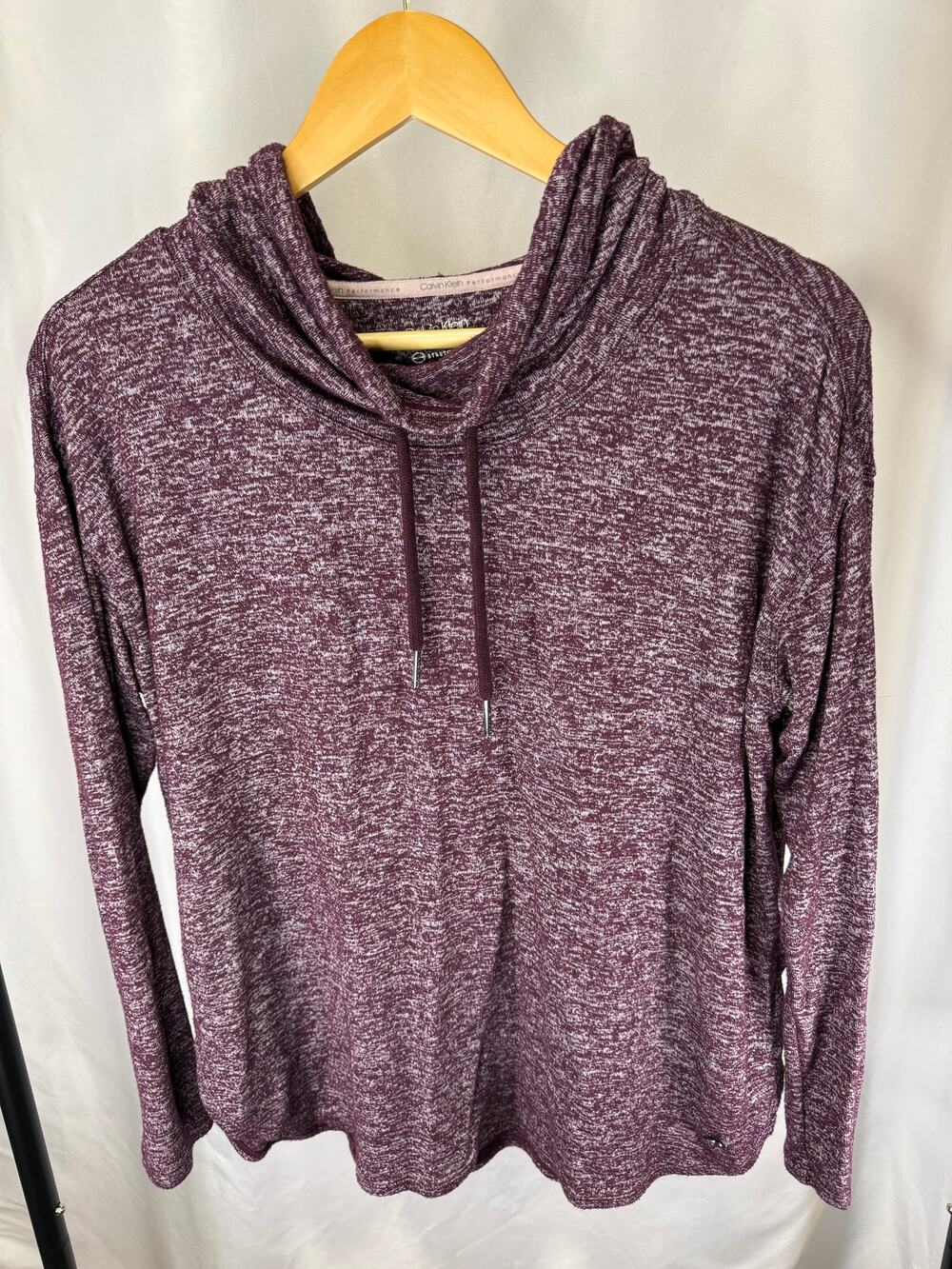Calvin Klein Performance Women’s M Marled Burgundy Cowl Neck Pullover